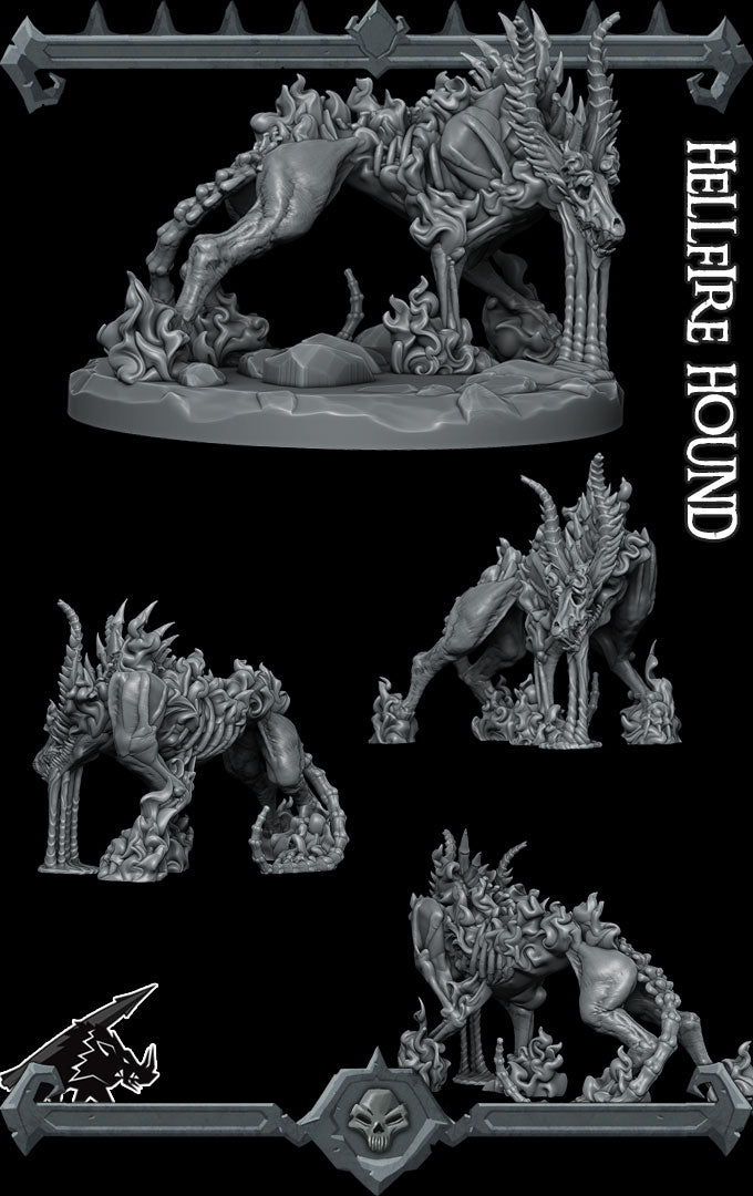 Fyren, the Infernal Guardian | Hellfire Hound | Hell Hound miniature for Tabletop games like D&D and War Gaming