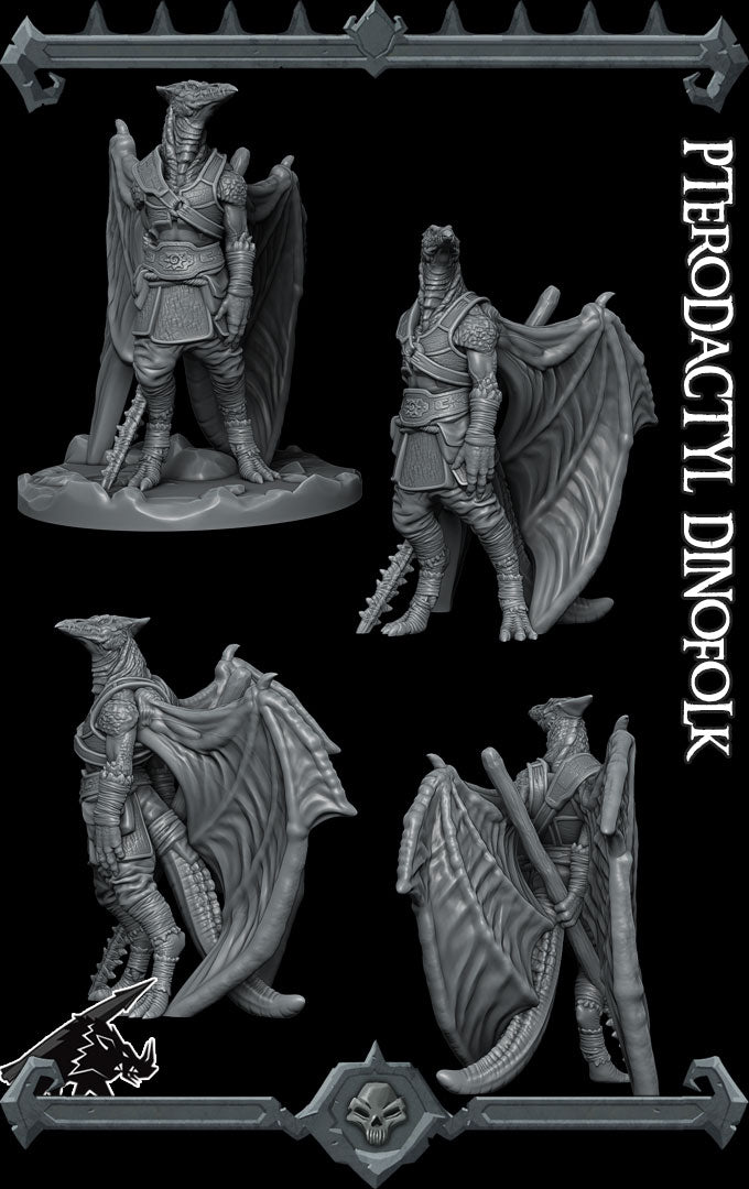 Sharax Swiftwing | Pterodactyl Dinofolk | Dinosaur miniature for Tabletop games like D&D and War Gaming