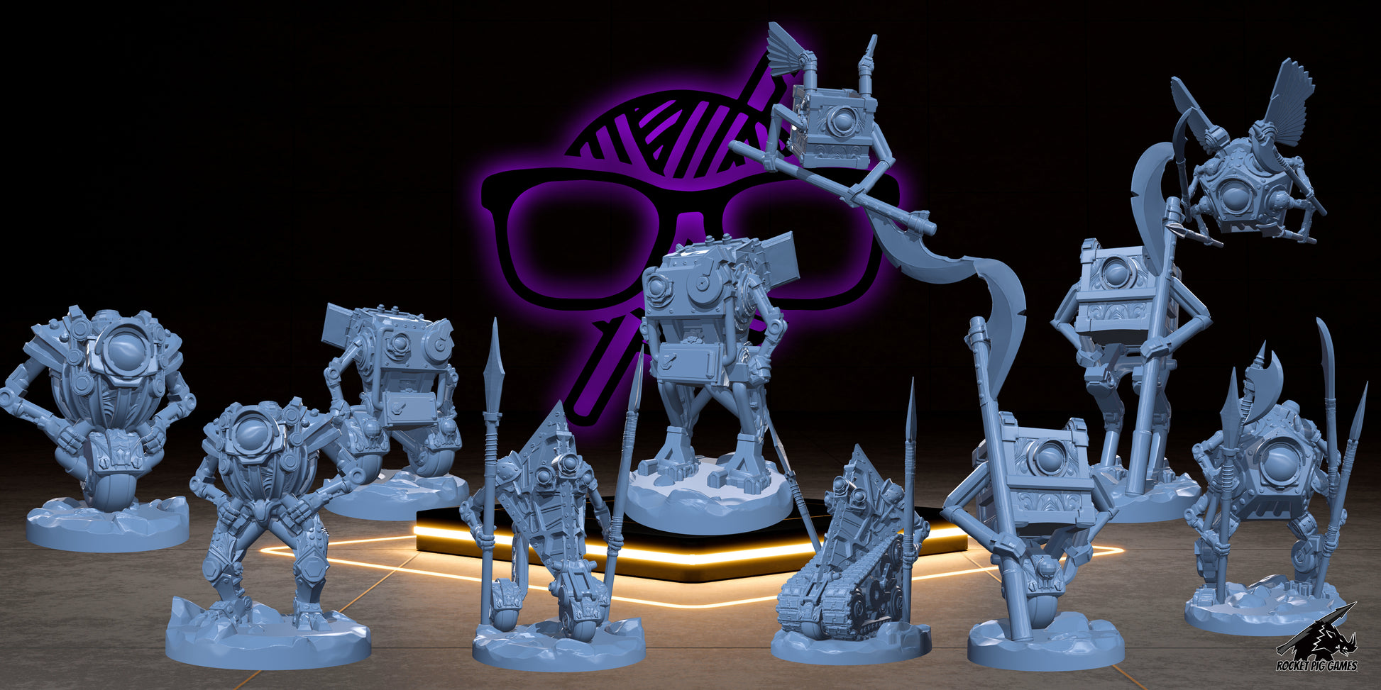 Iron Automata | Mechadrones | Modrons | Draft miniature for Tabletop games like D&D and War Gaming | Monodrone Duodrone Tridrone Quadrone Pentadrone