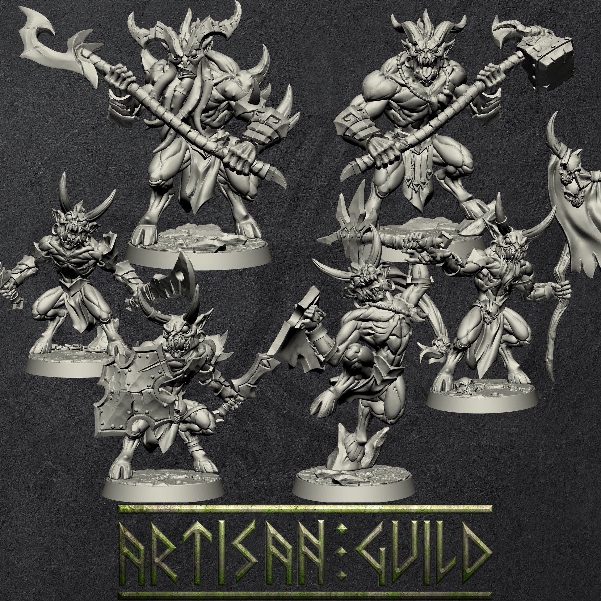 Abyss Guardians and Gruntlings | Devil | Demon miniature for Tabletop games like D&D and War Gaming