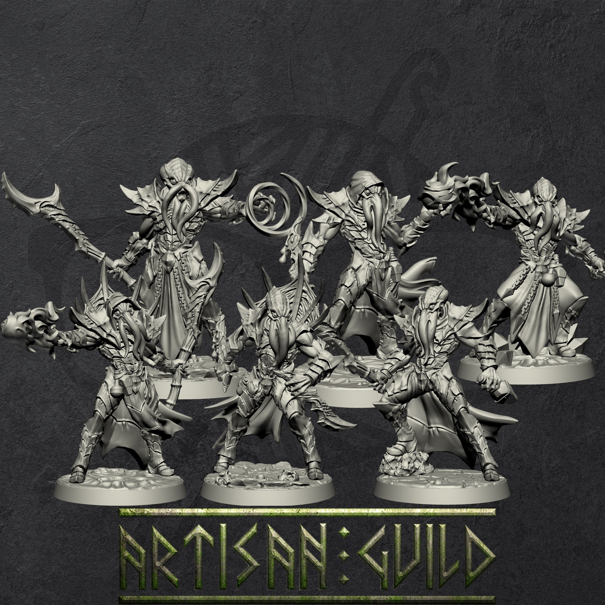 Depth Ones Reavers Set | Mind Flayers Modular Miniatures miniature for Tabletop games like D&D and War Gaming