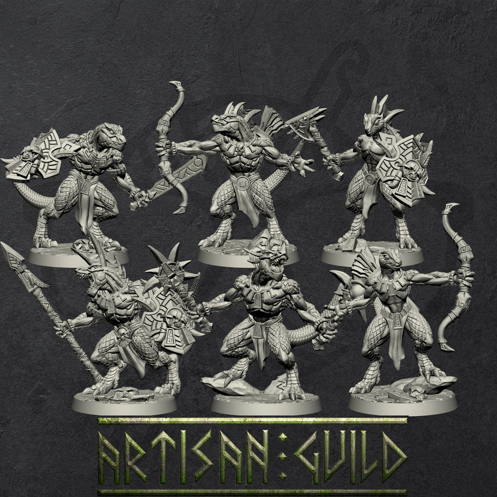 Goldmaw Lizard set | Dragonborn miniatures miniature for Tabletop games like D&D and War Gaming