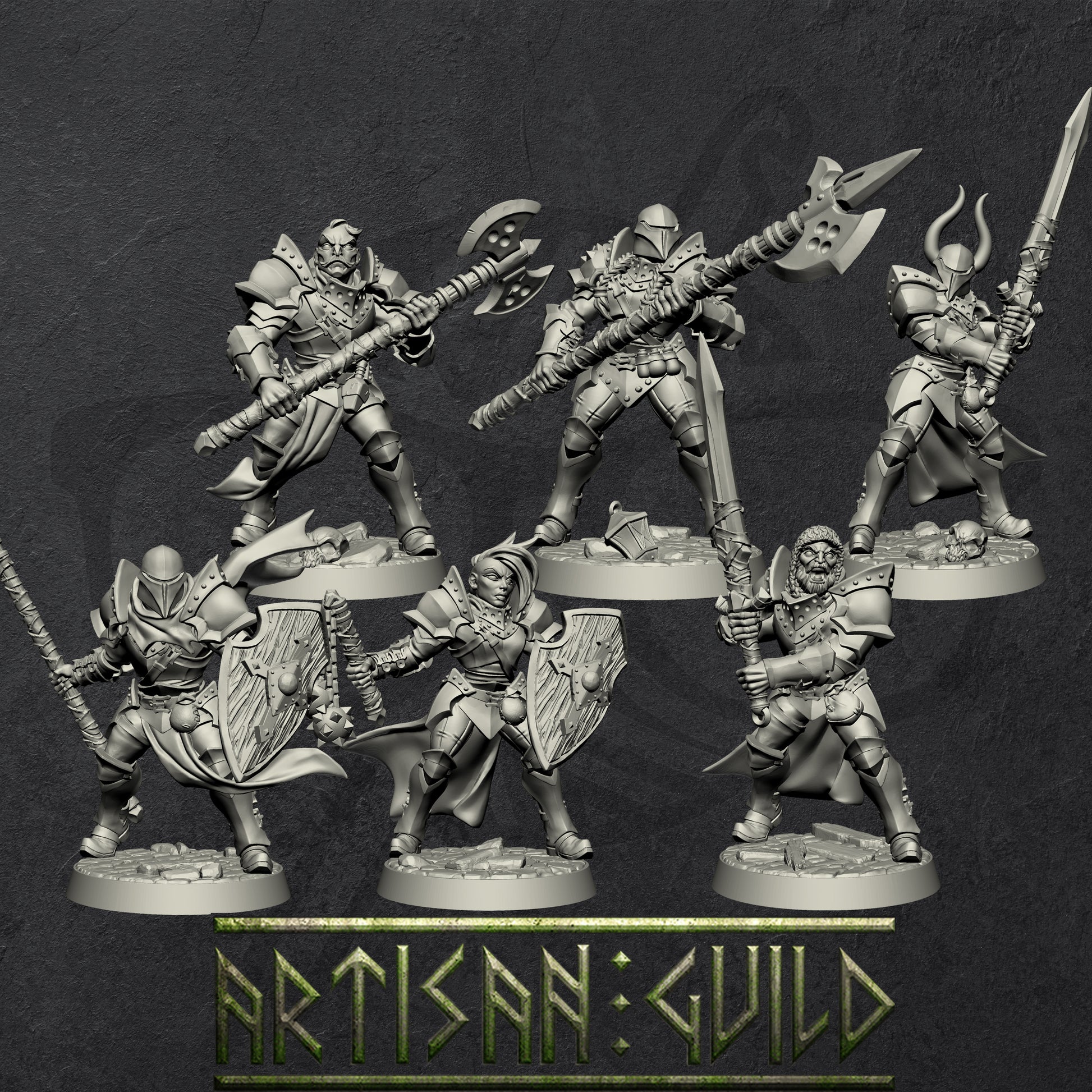 Human Fighters Guild | Modular Human miniatures miniature for Tabletop games like D&D and War Gaming