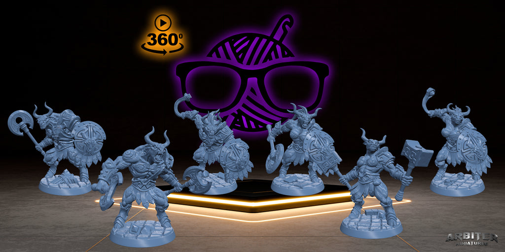 Order of the Labyrinth Full Set | Tauren Bull Minoc Minotaur | Miniatures for Tabletop games like D&D or Warhammer