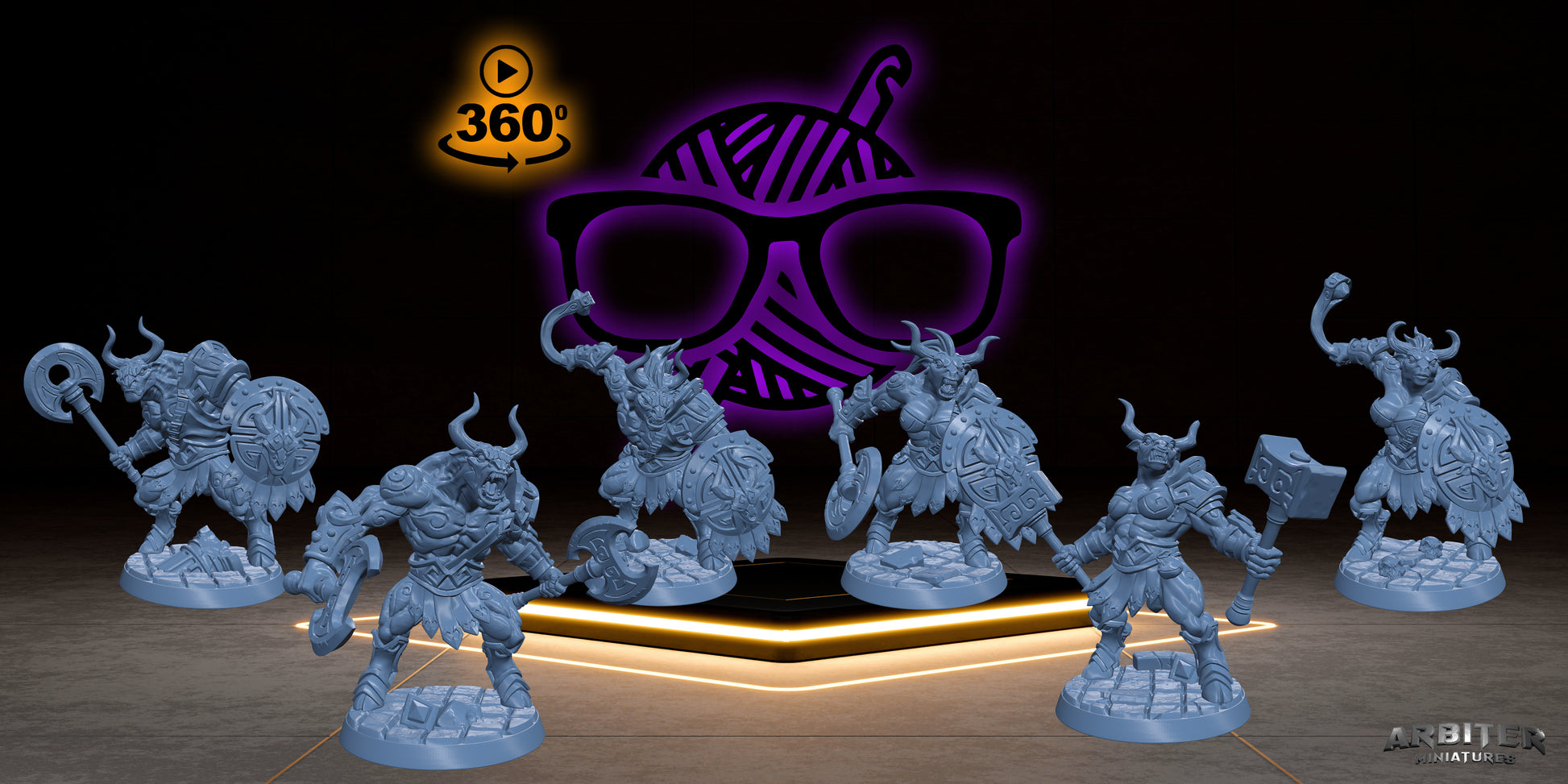 Order of the Labyrinth Full Set | Tauren Bull Minoc Minotaur | Miniatures for Tabletop games like D&D or Warhammer