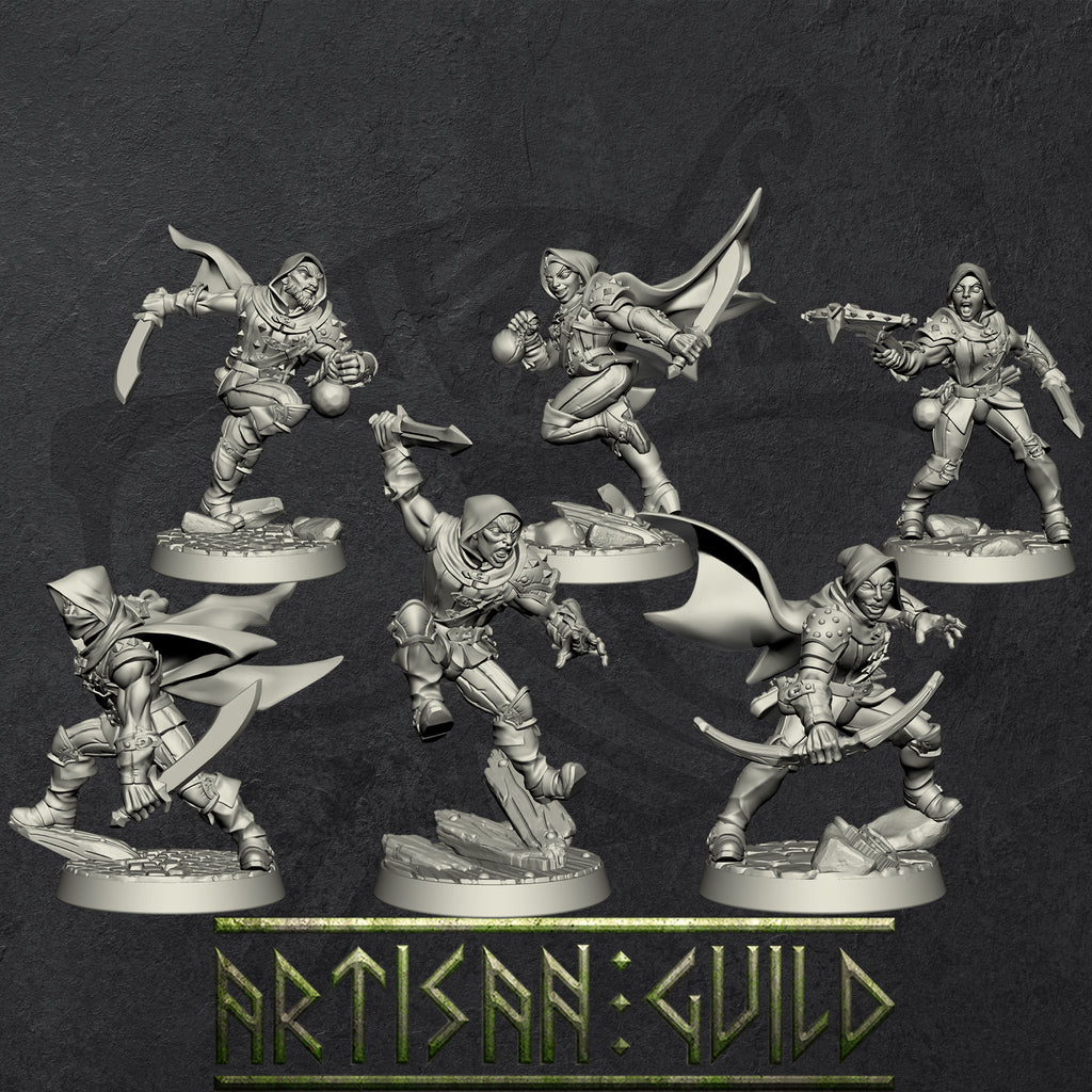 Adept Thieves | Rogue | Hunter | Thieves Guild miniature for Tabletop games like D&D and War Gaming