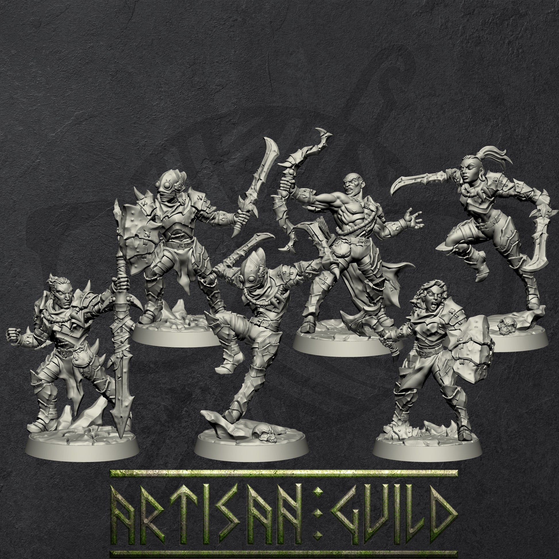 Scourgeland Survivors | Modular Human miniatures miniature for Tabletop games like D&D and War Gaming