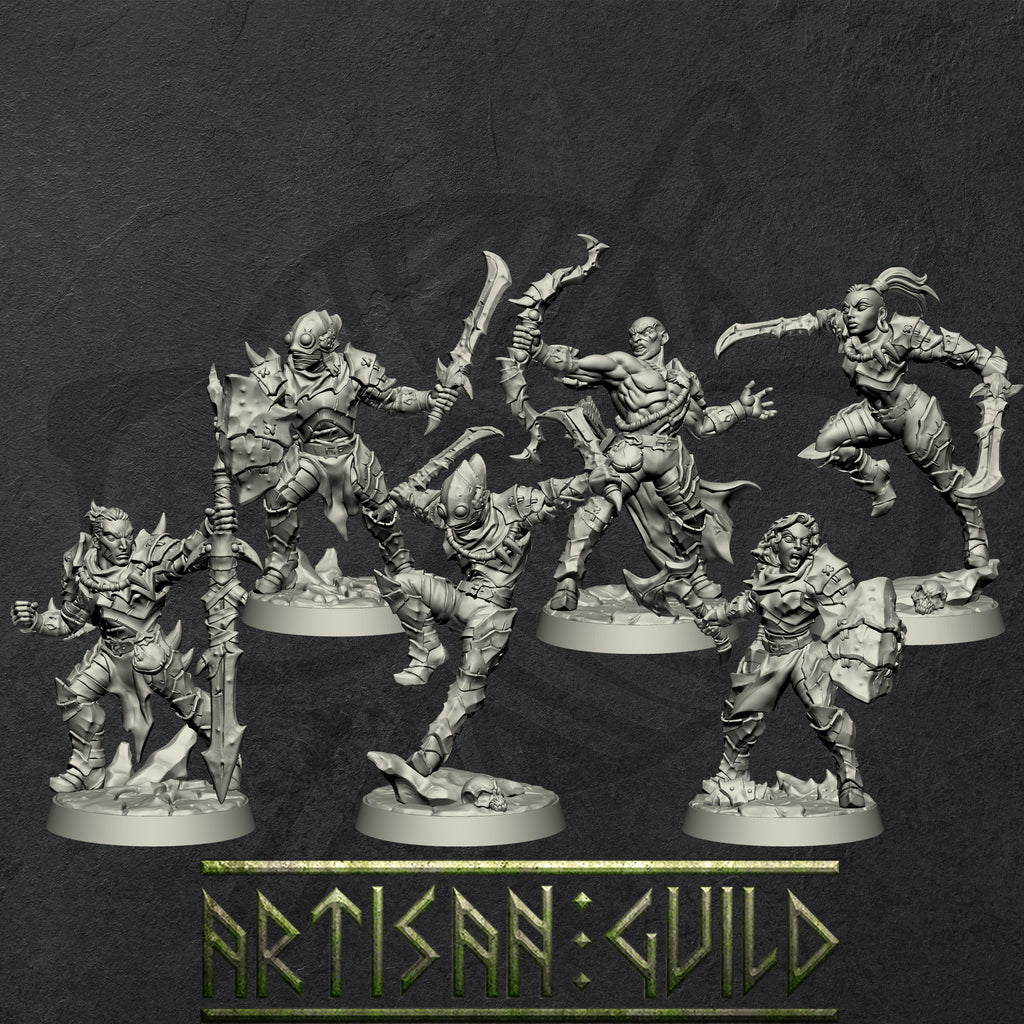 Scourgeland Survivors set | Modular Human miniatures miniature for Tabletop games like D&D and War Gaming