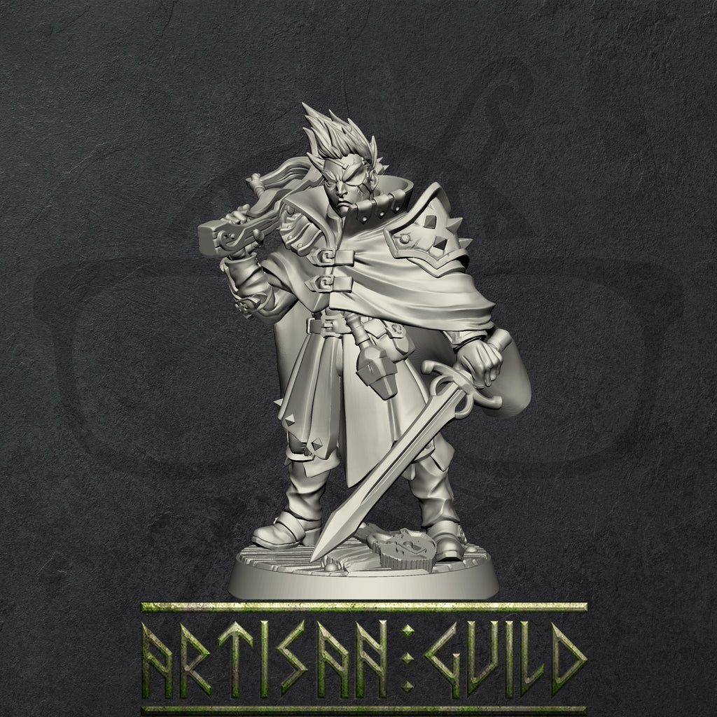 Aaron Blacksparrow | Human Rogue | Hunter | Thieves Guild miniature for Tabletop games like D&D and War Gaming