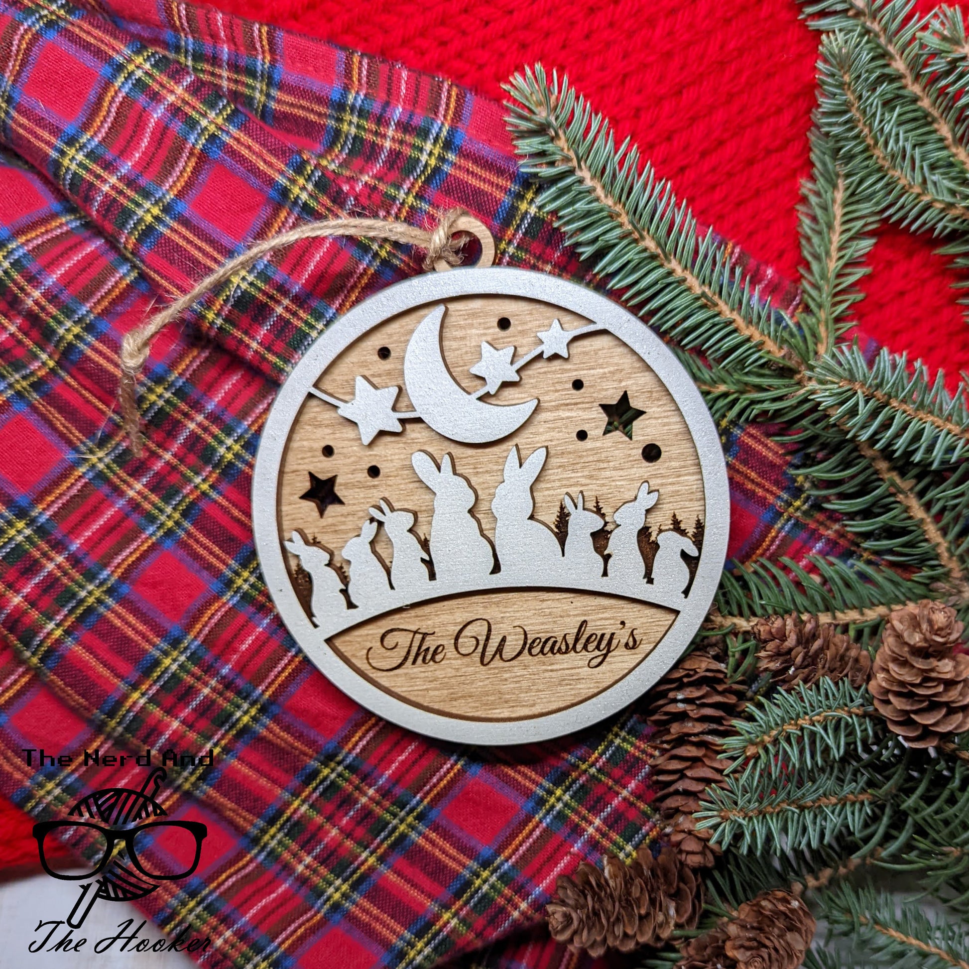 Bunny Family Custom Christmas Ornament | Personalized Gift