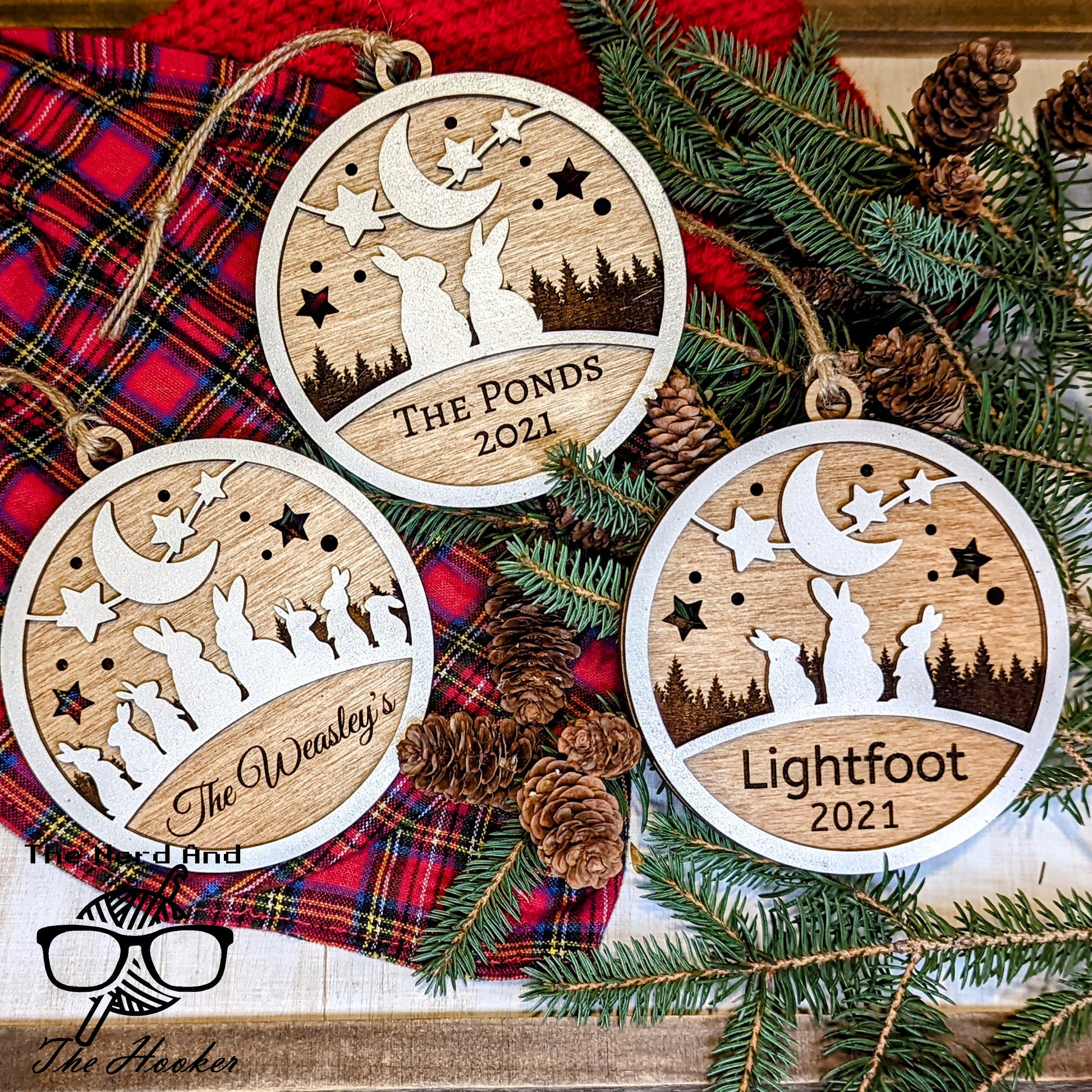 Bunny Family Custom Christmas Ornament | Personalized Gift