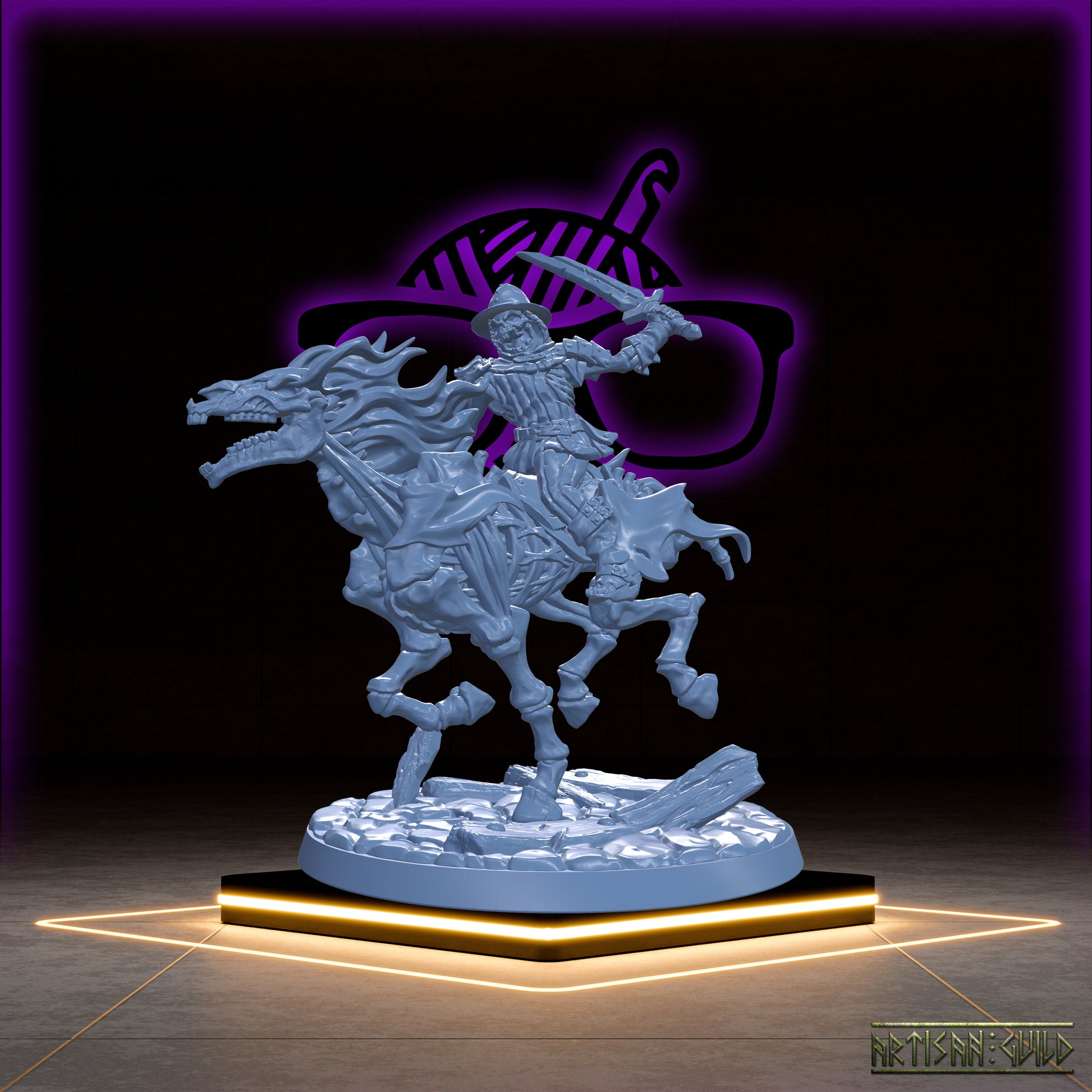 Old-Burg Nightmare Riders | Undead Warhorse | Skeleton Wight | Old Berg Fallen Ones Miniatures for Tabletop games like D&D or Warhammer