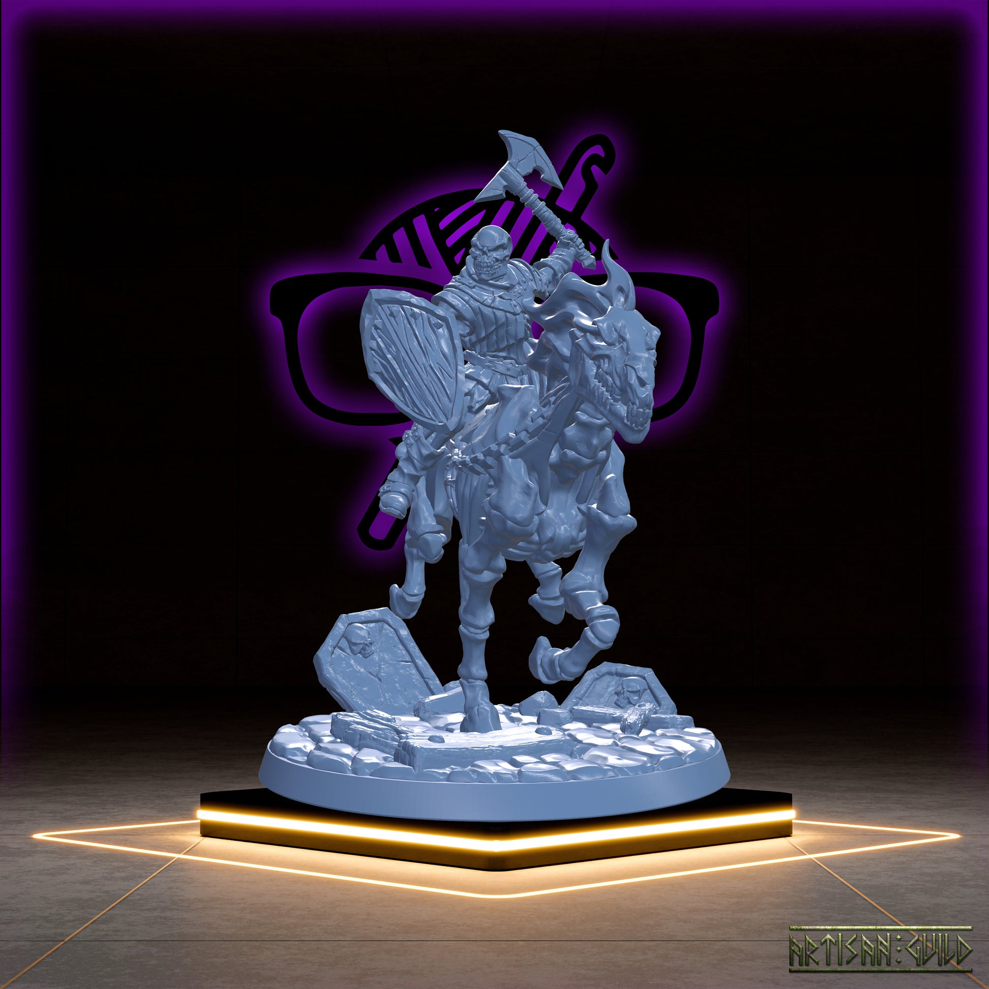 Old-Burg Nightmare Riders | Undead Warhorse | Skeleton Wight | Old Berg Fallen Ones Miniatures for Tabletop games like D&D or Warhammer