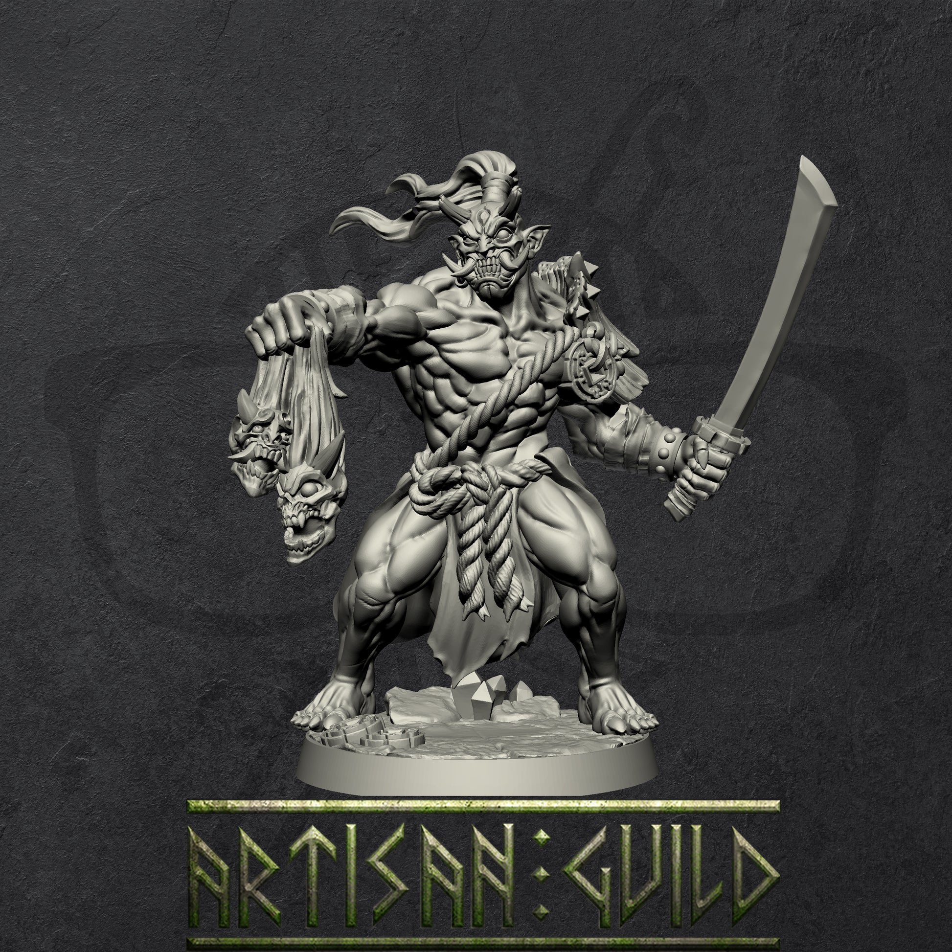 Oni Clan Members | Modular Orc or Ogre miniature miniature for Tabletop games like D&D and War Gaming