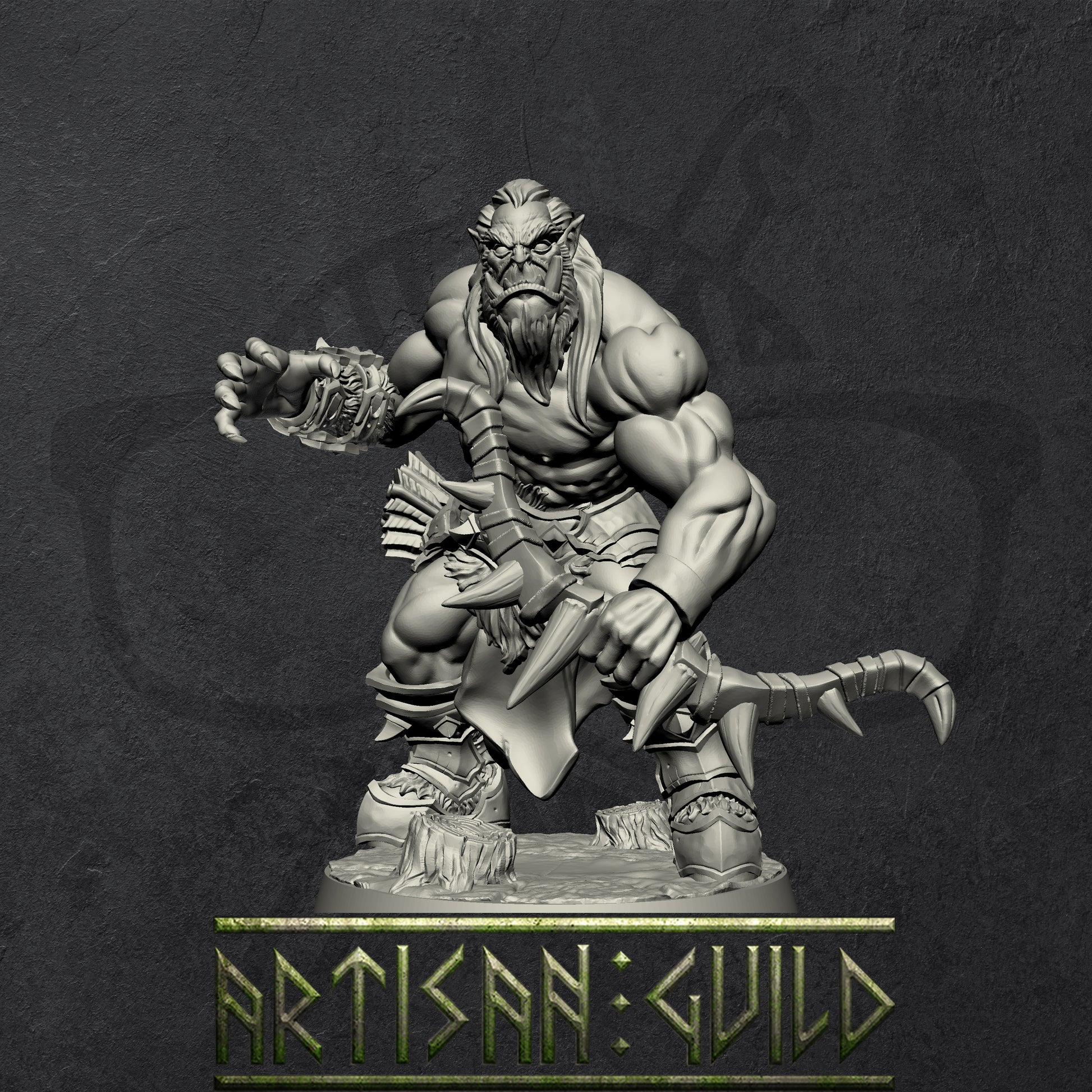 Orc Barbarians | Orcish Horde warriors miniature for Tabletop games like D&D and War Gaming