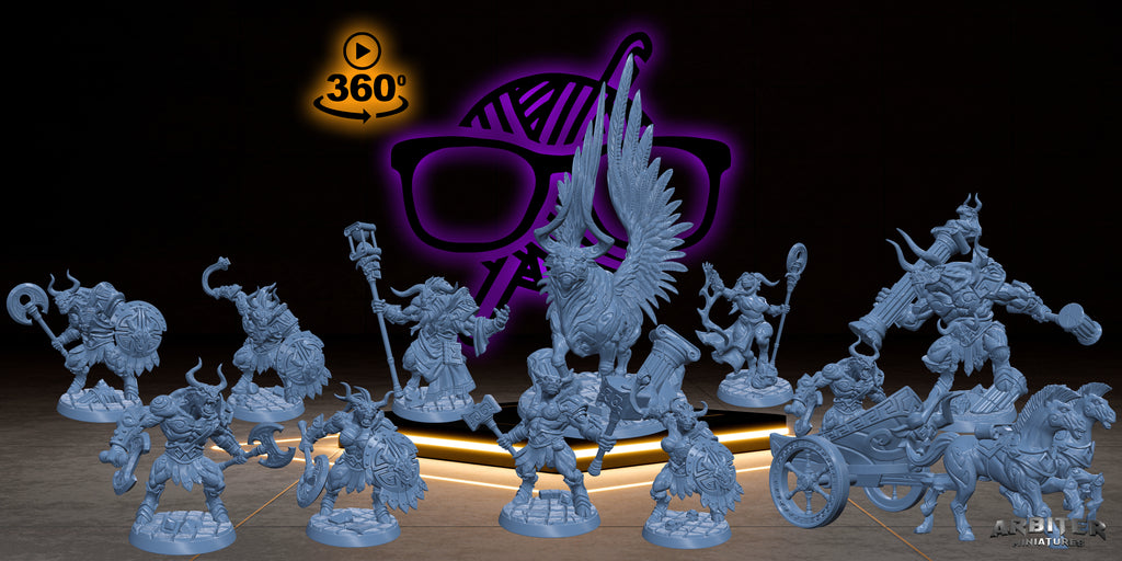 Knossus | Sacred Bull | Tauren Bull Minotaur | Order of the Labyrinth Miniatures for Tabletop games like D&D or Warhammer | Artisan Guild