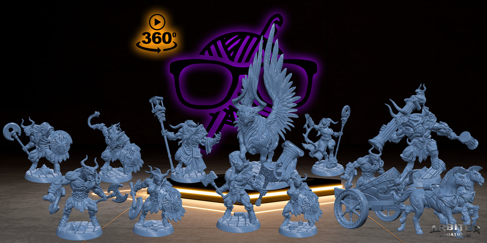 Platorus | Sage of Time | Tauren Bull Minoc | Order of the Labyrinth Miniatures for Tabletop games like D&D or Warhammer | Artisan Guild