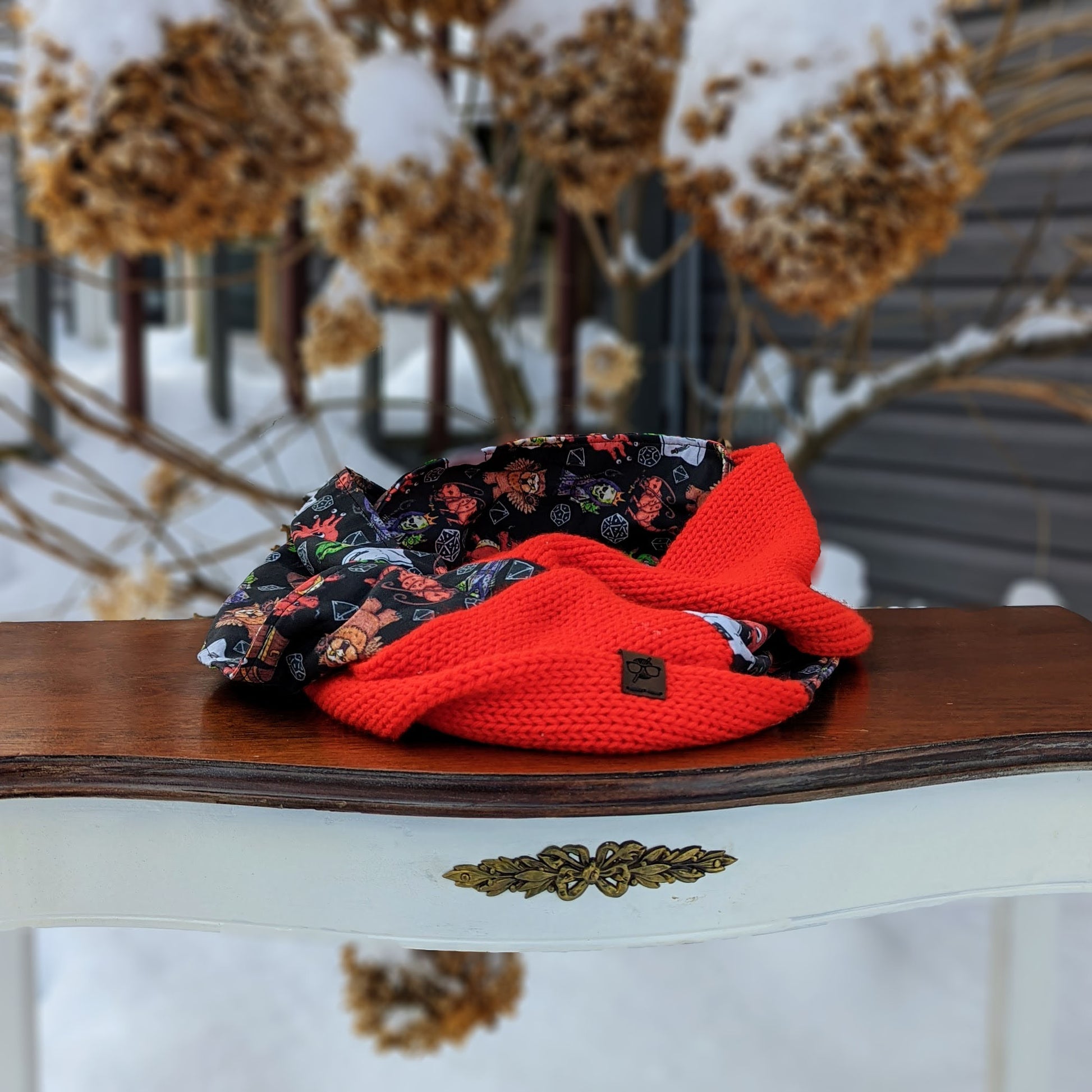 Dungeon Monsters Infinity Scarf | D&D Dungeons and Dragons Tweed Handmade Knit Cowl Scarf | Gift idea for her | Girl Female Present