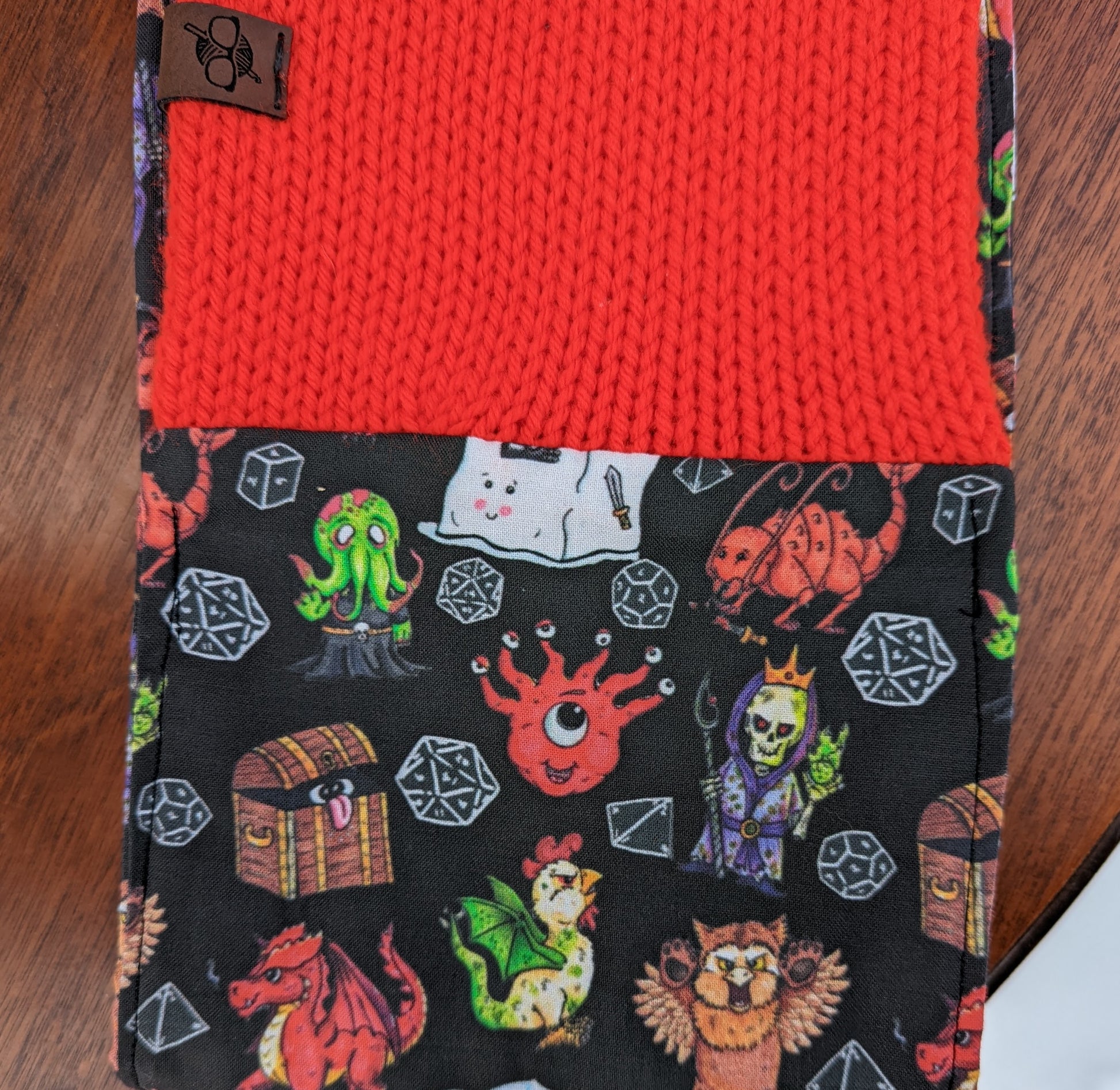 Dungeon Monsters Infinity Scarf | D&D Dungeons and Dragons Tweed Handmade Knit Cowl Scarf | Gift idea for her | Girl Female Present