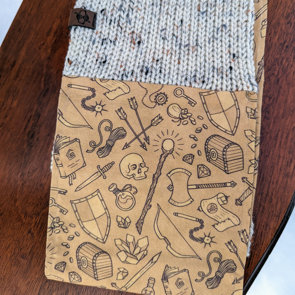 Dungeon Loot Infinity Scarf | D&D Dungeons and Dragons Tweed Handmade Knit Cowl Scarf | Gift idea for her | Girl Female Present