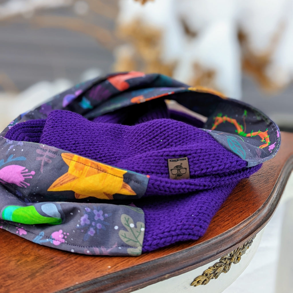 DnD Dream Spell Infinity Scarf | D&D Dungeons and Dragons Tweed Handmade Knit Cowl Scarf | Gift idea for her | Girl Female Present