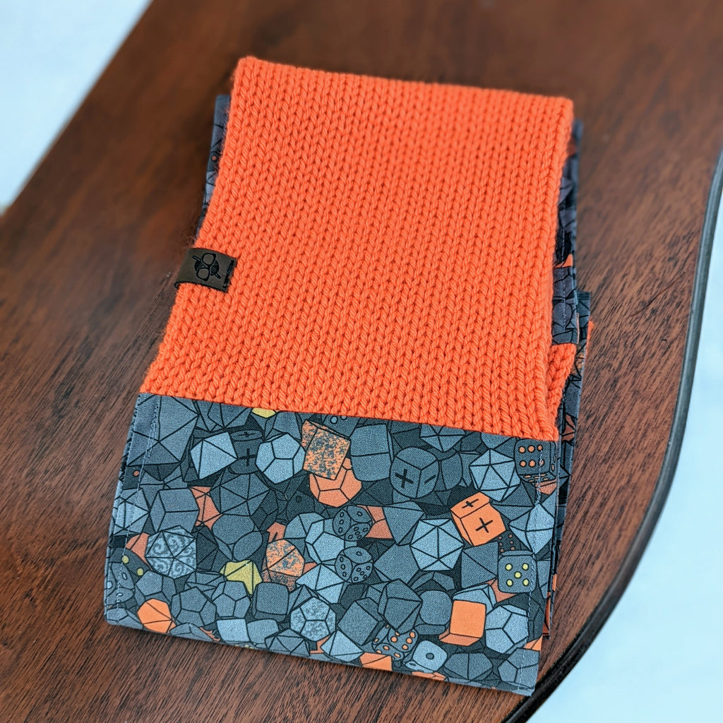 Dice Hoard Infinity Scarf | D&D Dungeons and Dragons Tweed Handmade Knit Cowl Scarf | Gift idea for her | Girl Female Present