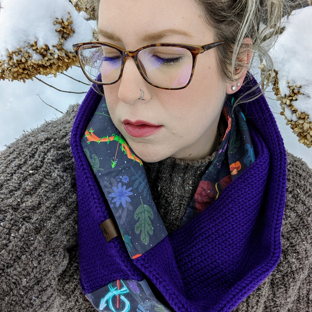 DnD Dream Spell Infinity Scarf | D&D Dungeons and Dragons Tweed Handmade Knit Cowl Scarf | Gift idea for her | Girl Female Present