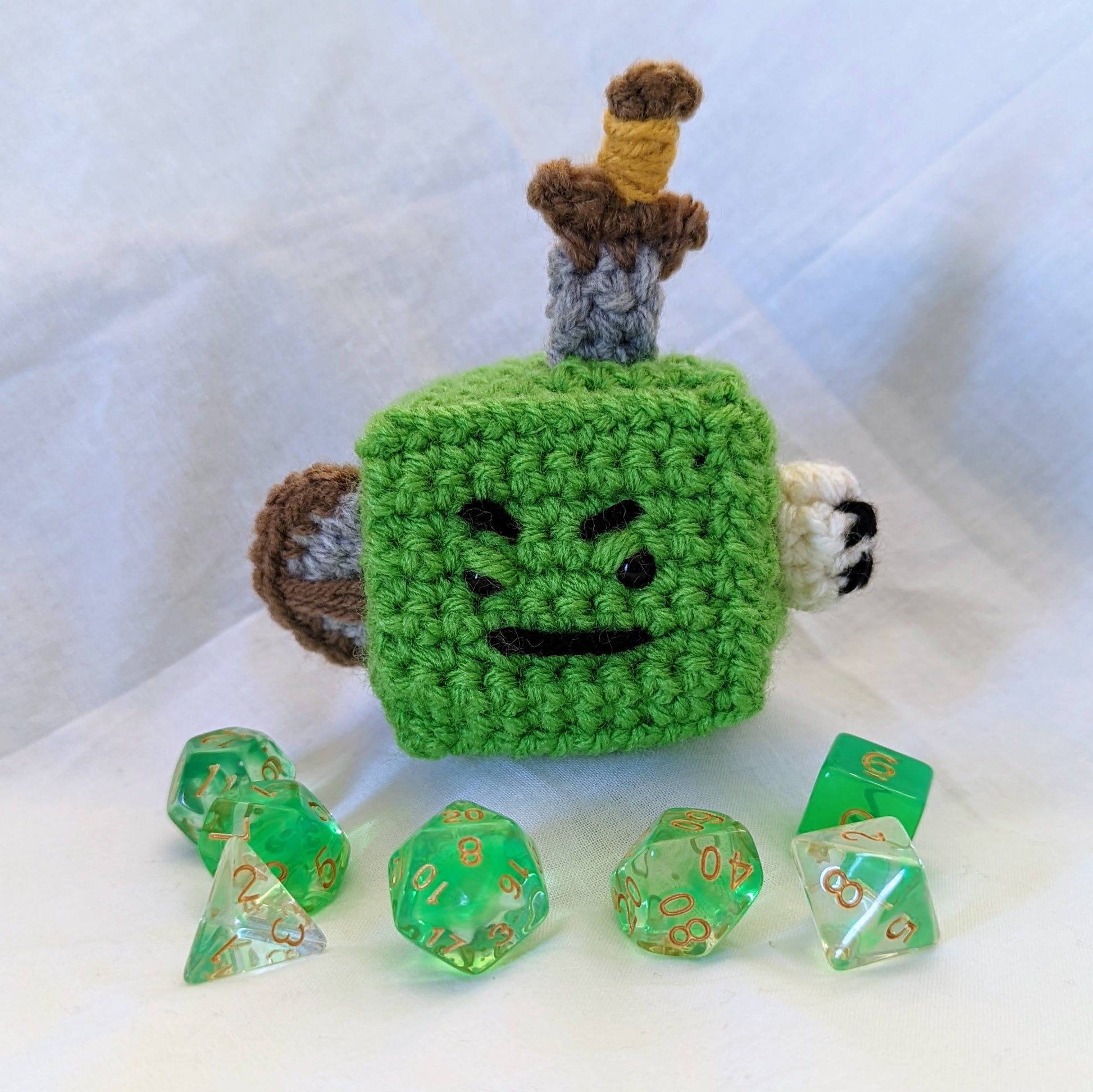 Gelatinous Cube DIY Kit and Pattern | Amigurumi Crochet Pattern | Dungeons and Dragons Gift for Her | Gift for Nerds
