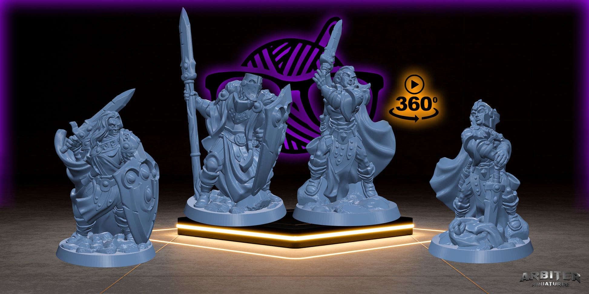 Paladin | Male and Female |Arbiter| Character miniature for Tabletop games like D&D or War Gaming | Oath of Vengeance Oathbreaker Devotion