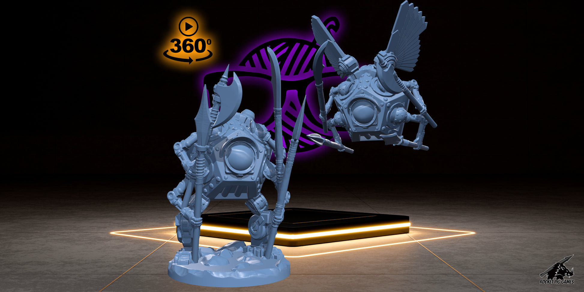Iron Automata | Mechadrones | Modrons | Draft miniature for Tabletop games like D&D and War Gaming | Monodrone Duodrone Tridrone Quadrone Pentadrone