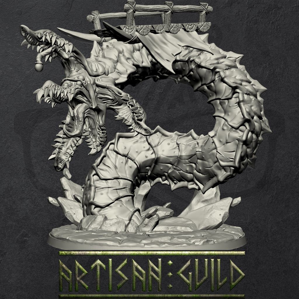 Diggaz the Plague Zeek | Giant worm or Grick | Plague-Mine Kobold Leader miniature for Tabletop games like D&D and War Gaming