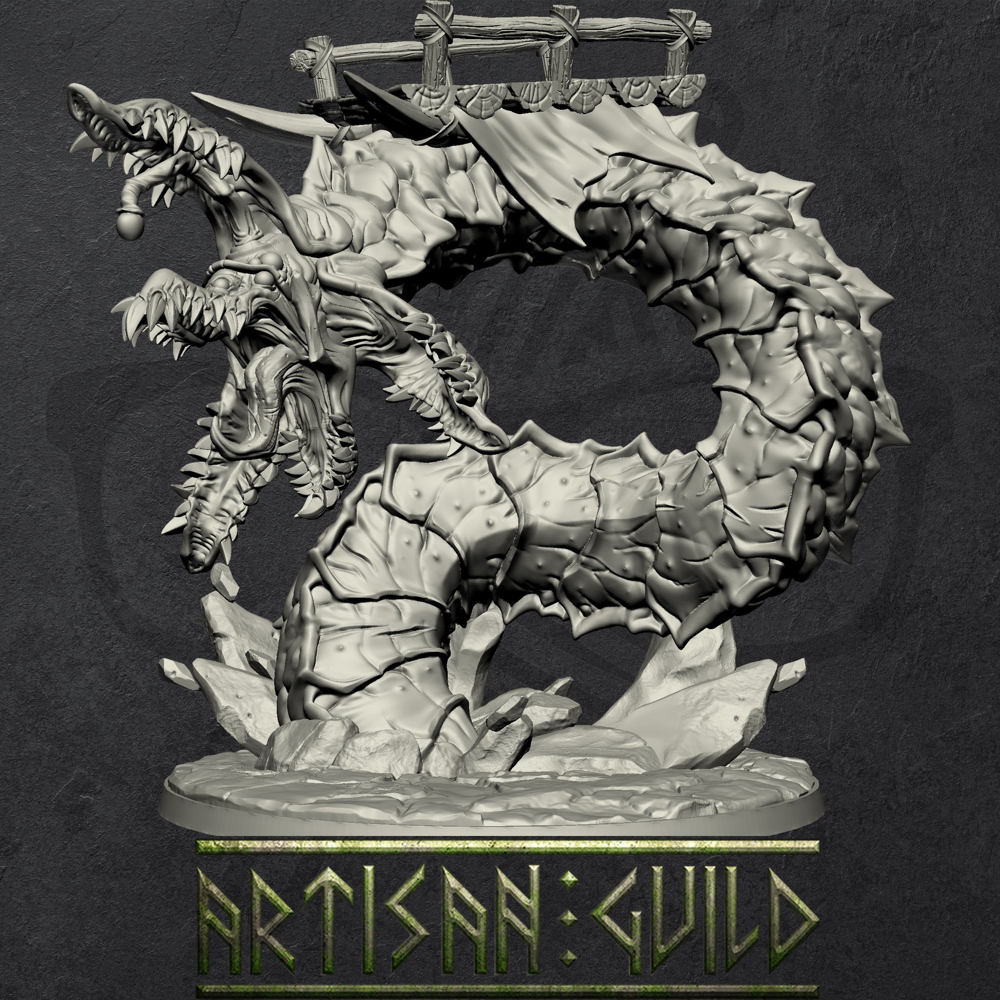 Diggaz the Plague Zeek | Giant worm or Grick | Plague-Mine Kobold Leader miniature for Tabletop games like D&D and War Gaming