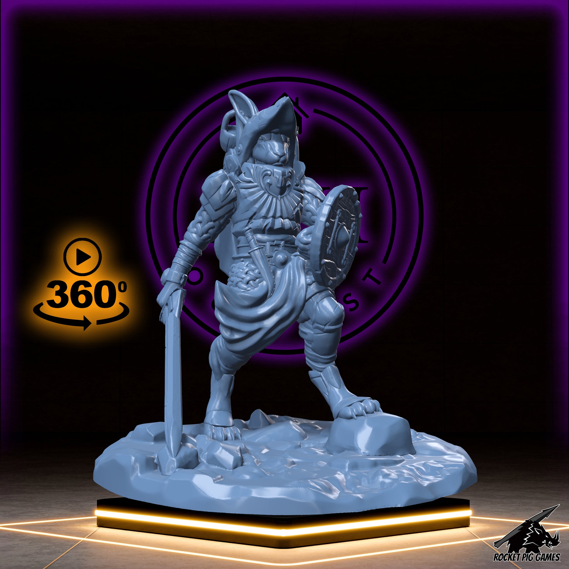 Thistle Swiftfoot | Rabbitfolk Warrior | Harengon Fey Miniature for Tabletop games like D&D and War Gaming