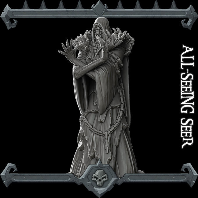 Nyzara, the Pale Prophet | All Seeing Seer | Eye Golem | The Pale Man Miniature for Tabletop games like D&D and War Gaming