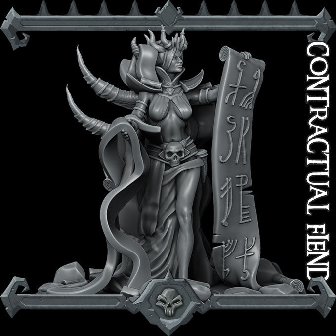 Inferna the Pactcrafter | Contractual Fiend | Amnizu miniature for Tabletop games like D&D and War Gaming