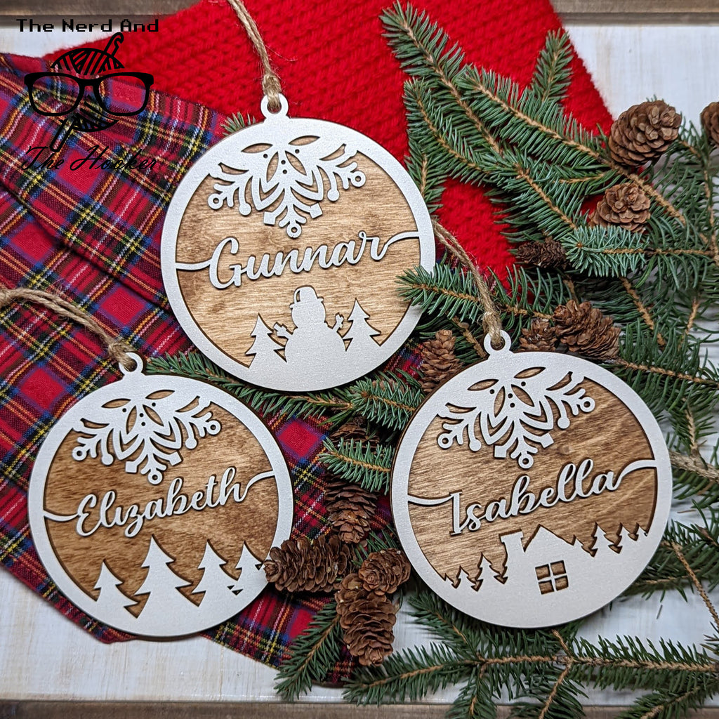 Snow Globe Custom Family Ornament | First Name Christmas Gift | Personalized Gift idea for the Family