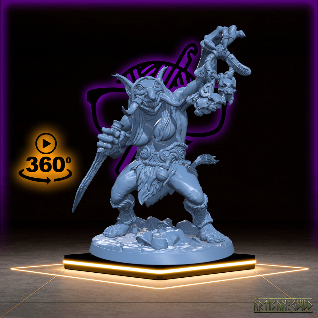 Svartwood Troll Hags | Witch Trolls | Svartwood Trolls Miniature for Tabletop games like D&D or Warhammer