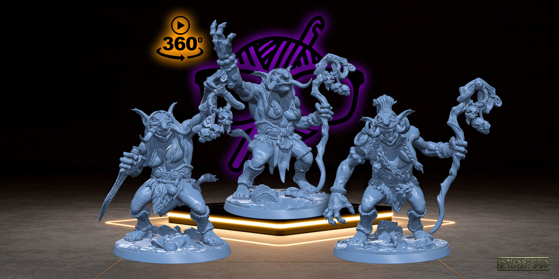 Svartwood Trolls Set | Troll Miniature for Tabletop games like D&D or Warhammer | Artisan Guild