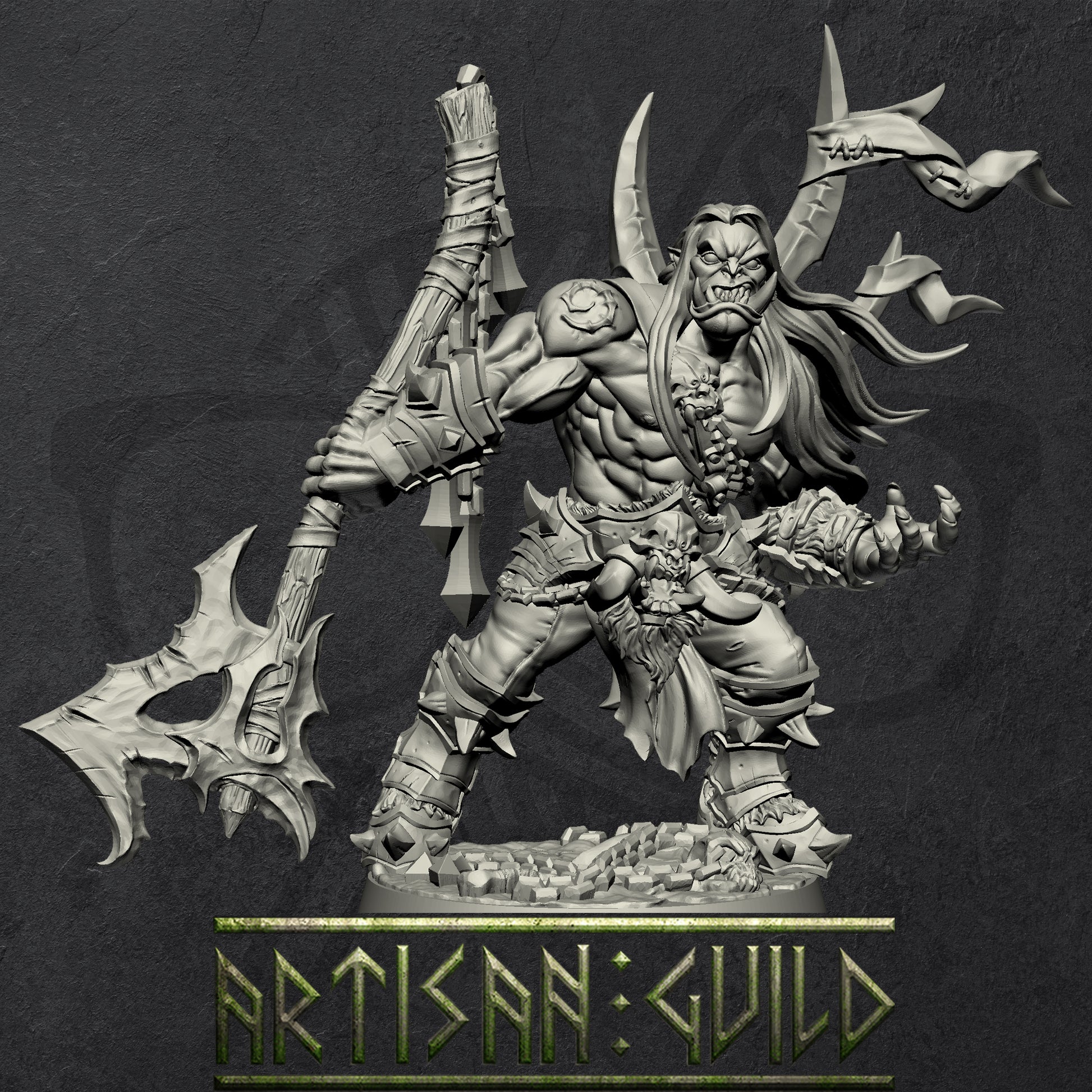 Orc Barbarians set | Modular Orcish miniatures miniature for Tabletop games like D&D and War Gaming