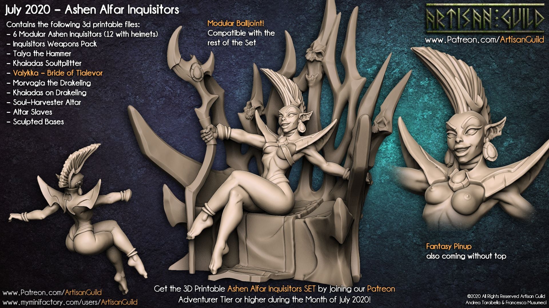 Valykka - Bride of Tialevor | Drow | Elf | Ashen Alfar miniature for Tabletop games like D&D and War Gaming