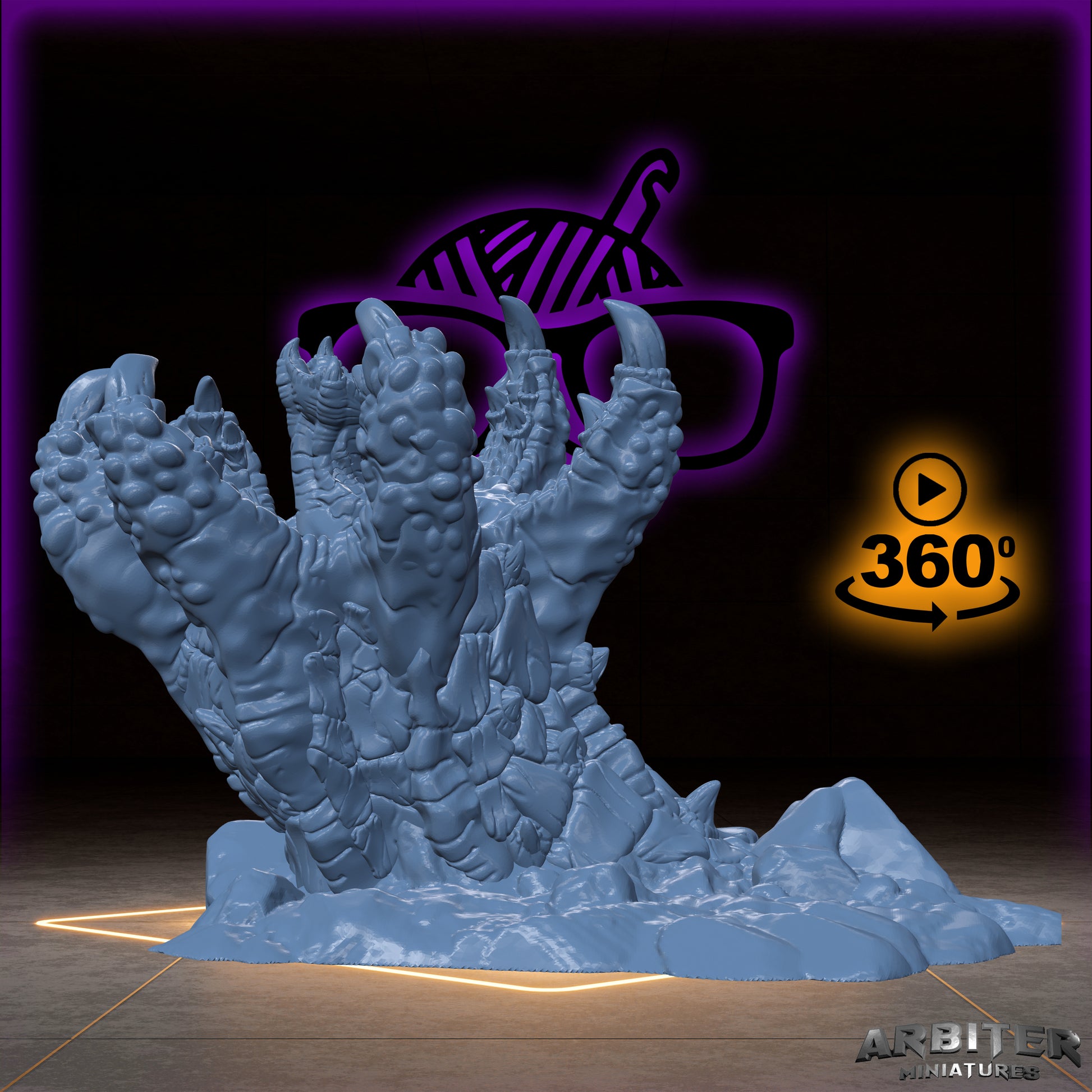 Purple Worm | Underdark Claw miniature for Tabletop games like D&D or War Gaming |  Sculpted By Arbiter Miniatures