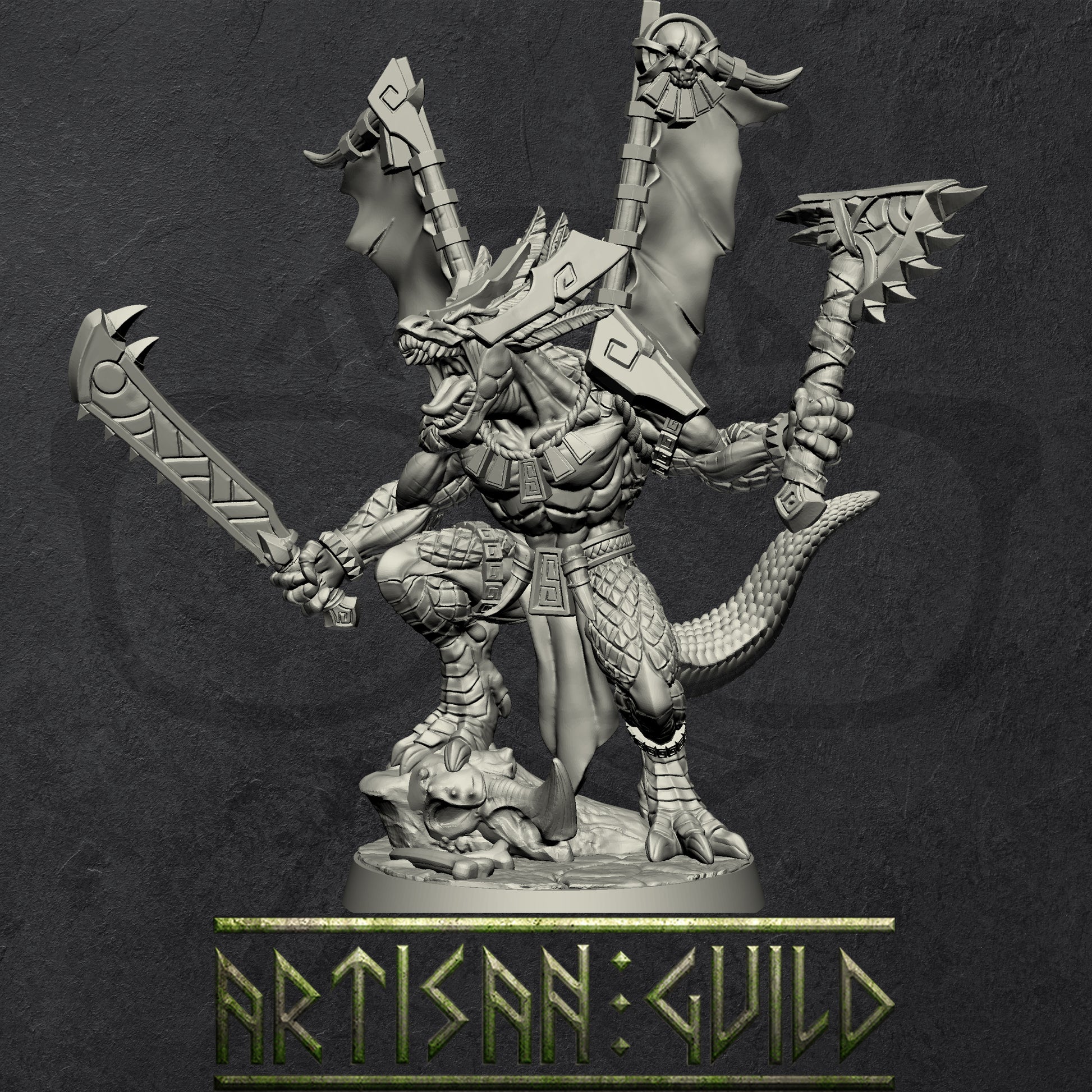 Goldmaw Lizard set | Dragonborn miniatures miniature for Tabletop games like D&D and War Gaming