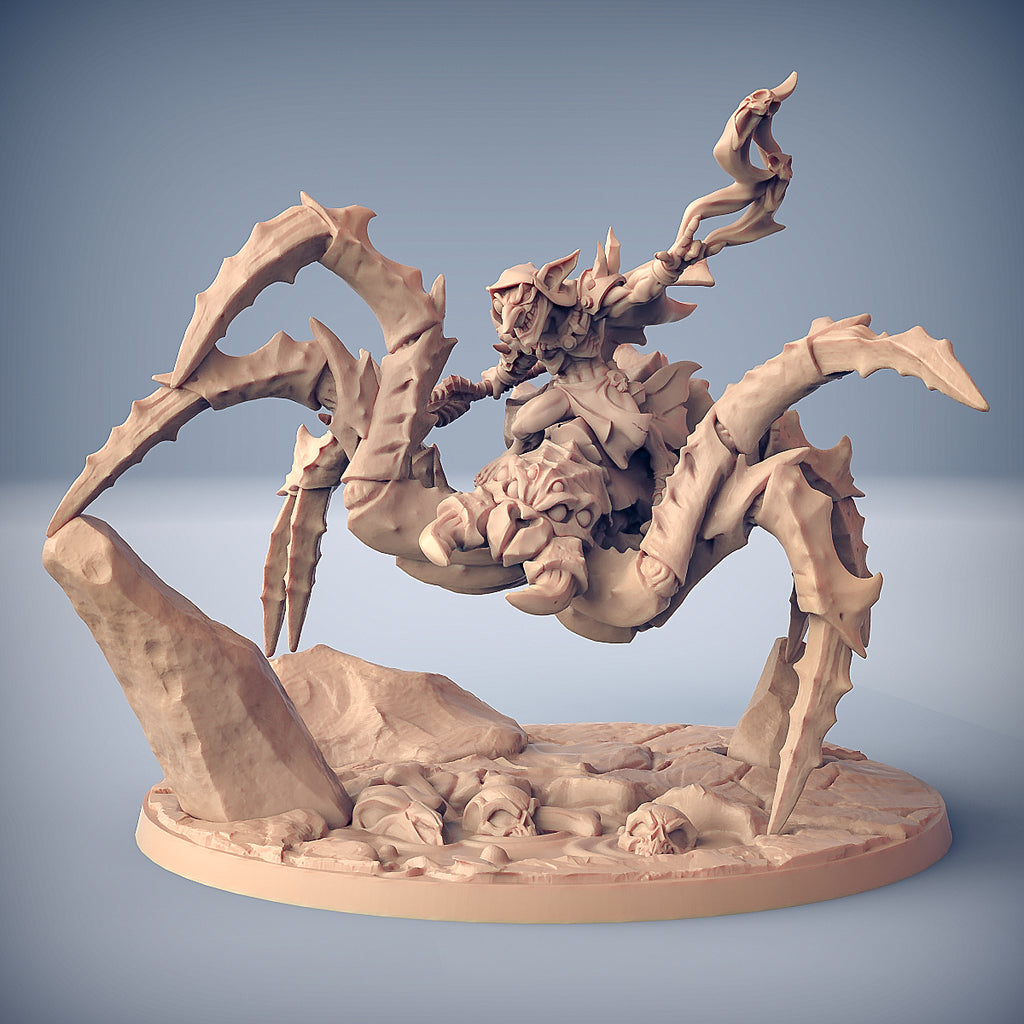 Dread Skullspider | Sparksoot Goblin Spider Mount miniature for Tabletop games like D&D and War Gaming