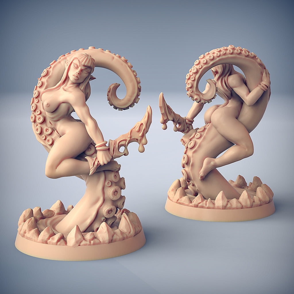 Zixrya - Depths Beauty | Mind Flayer | Depth Ones Reavers pinup miniature for Tabletop games like D&D and War Gaming