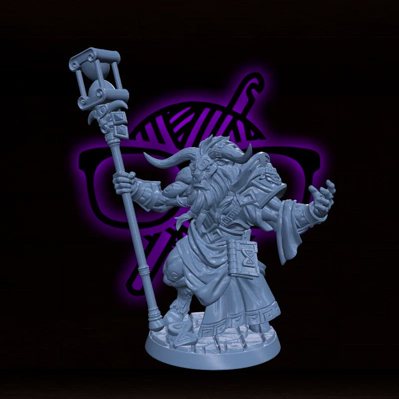 Platorus | Sage of Time | Tauren Bull Minoc | Order of the Labyrinth Miniatures for Tabletop games like D&D or Warhammer | Artisan Guild