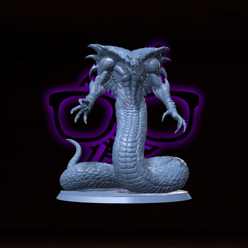 Ssathar, the Coiled Menace | Snake Abomination miniature for Tabletop games like D&D and War Gaming| Dungeons and Dragons Mini | RN estudio