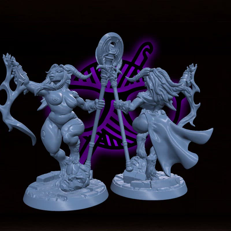 Taura The Oracle | Pinup Minotaur | Tauren Bull Minoc | Order of the Labyrinth Miniatures for Tabletop games like D&D or Warhammer