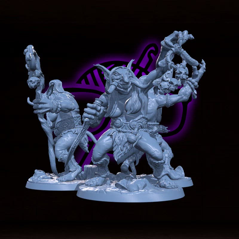 Svartwood Troll Hags | Witch Trolls | Svartwood Trolls Miniature for Tabletop games like D&D or Warhammer