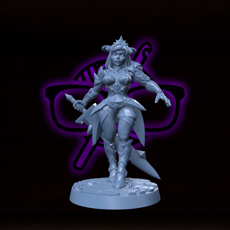 Ashara Darkblade | Varuna | Female Knight | Fighter | Cleric | Paladin miniature for Tabletop games like D&D and War Gaming| Dungeons and Dragons Mini