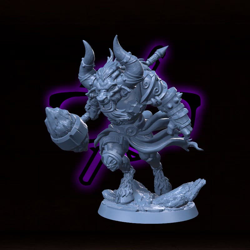 Bonesnapper, Terror of the Labyrinth | Taurinos | Minotaur or Tauren miniature for Tabletop games like D&D and War Gaming| Dungeons and Dragons Mini